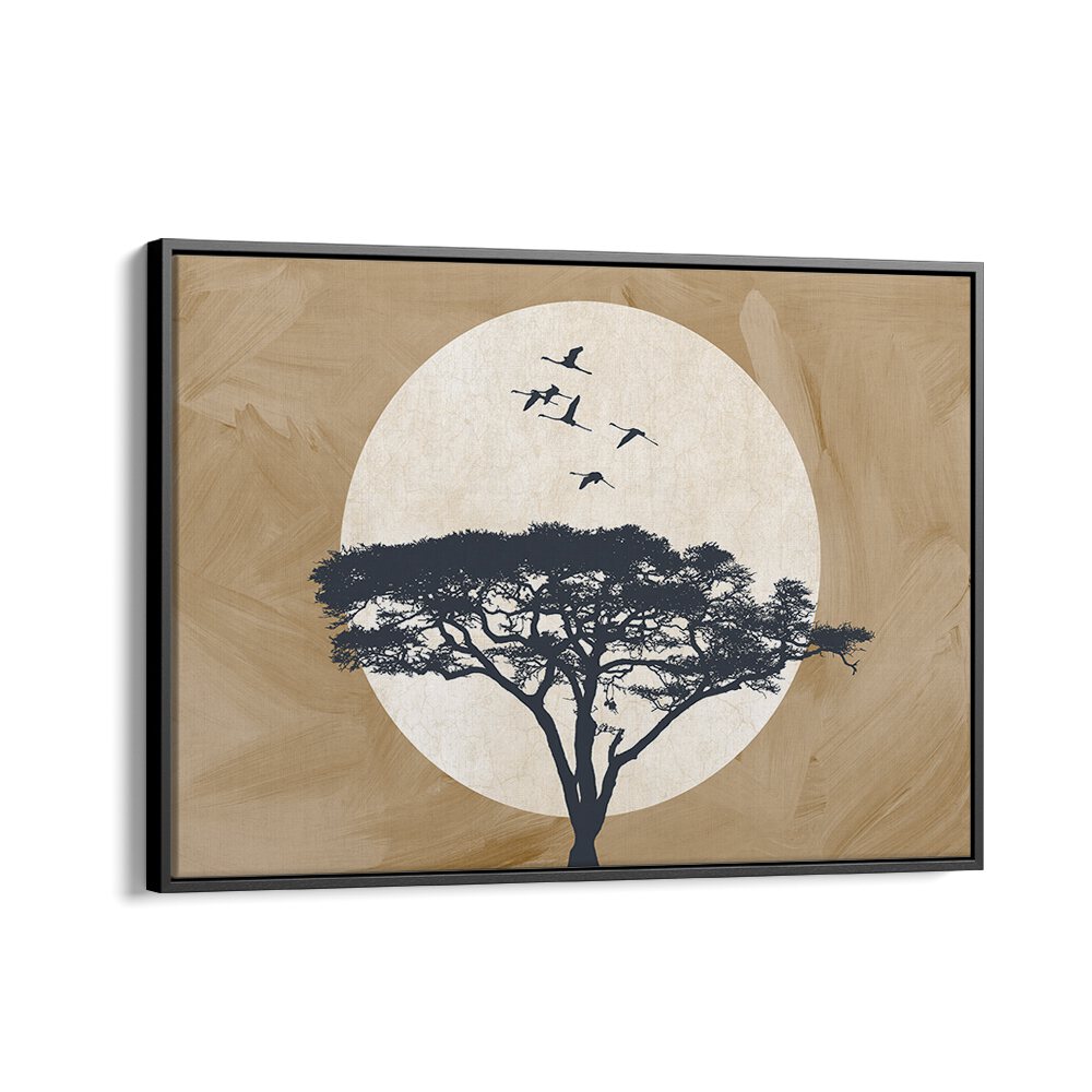 Ethiopia Spirit, landscape paintings showcase a majestic tree against the moon, embodying Ethiopian culture's essence.