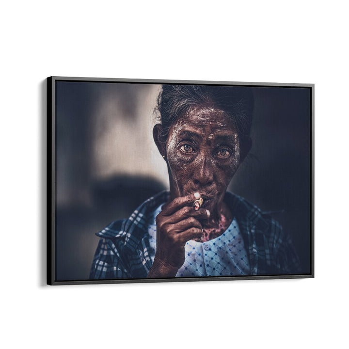 ABSTRACT painting - THE SMOKING WOMAN FROM BURMA by Asianmonk