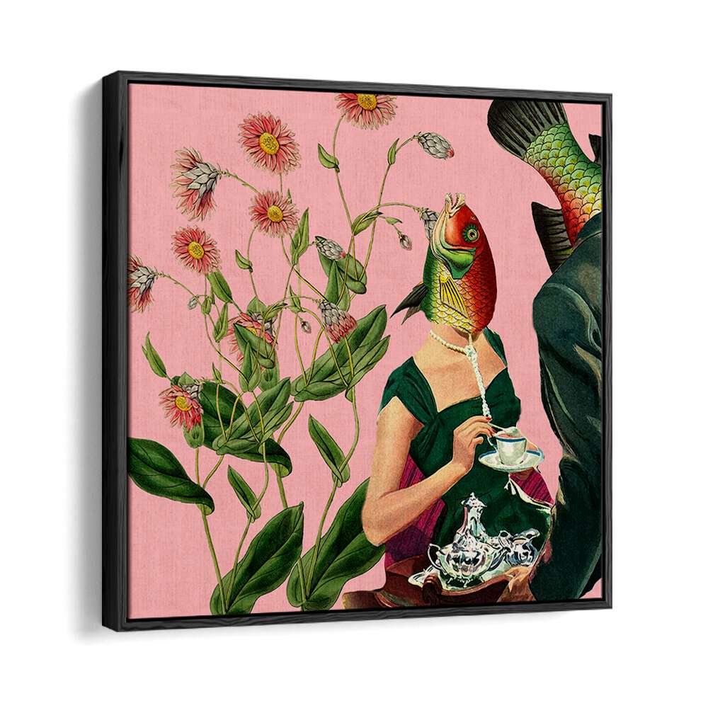 Surreal art print featuring Fish Soulmate Pink, blending vibrant colors and intricate details for modern decor.