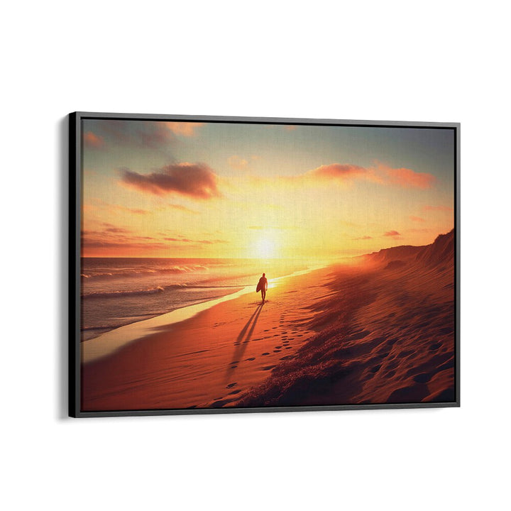 Relax on the sandy shore at sunset with the SUNSET BEACH, BEACH PAINTINGS by Philippe Hugonnard.