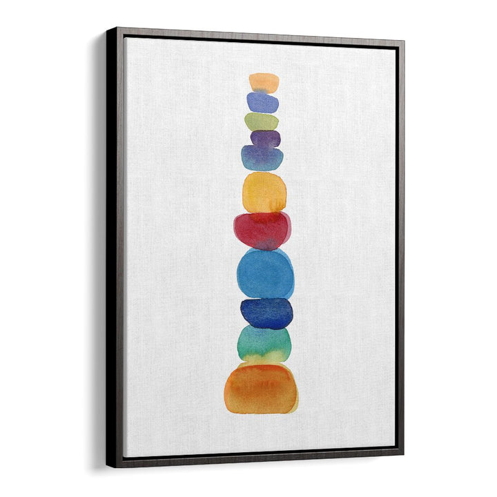 COLOR TOWER, BEACH PAINTINGS showcases vibrant stacked stones, perfect for adding coastal serenity to your home decor.