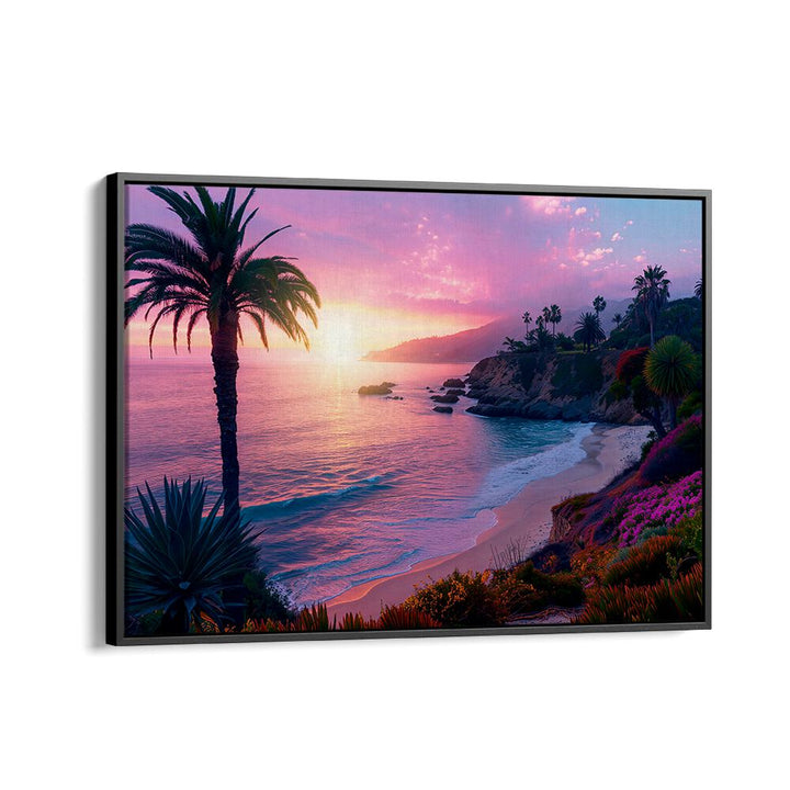 Vibrant PURPLE SUNSET IN LAGUNA BEACH, BEACH PAINTINGS by Philippe Hugonnard, perfect for home or office decor.