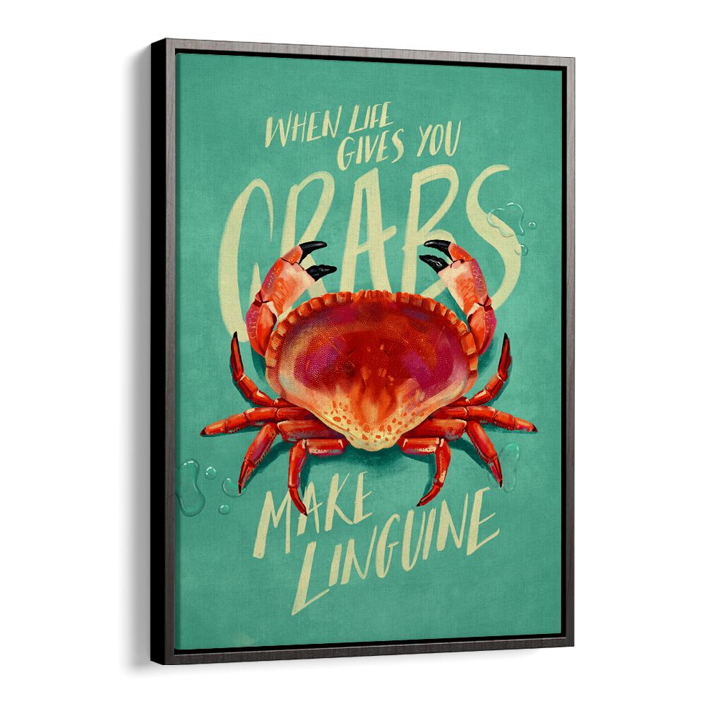 Whimsical art featuring a crab and the phrase "WHEN LIFE GIVES YOU CRABS, BAR" adds charm to any space.