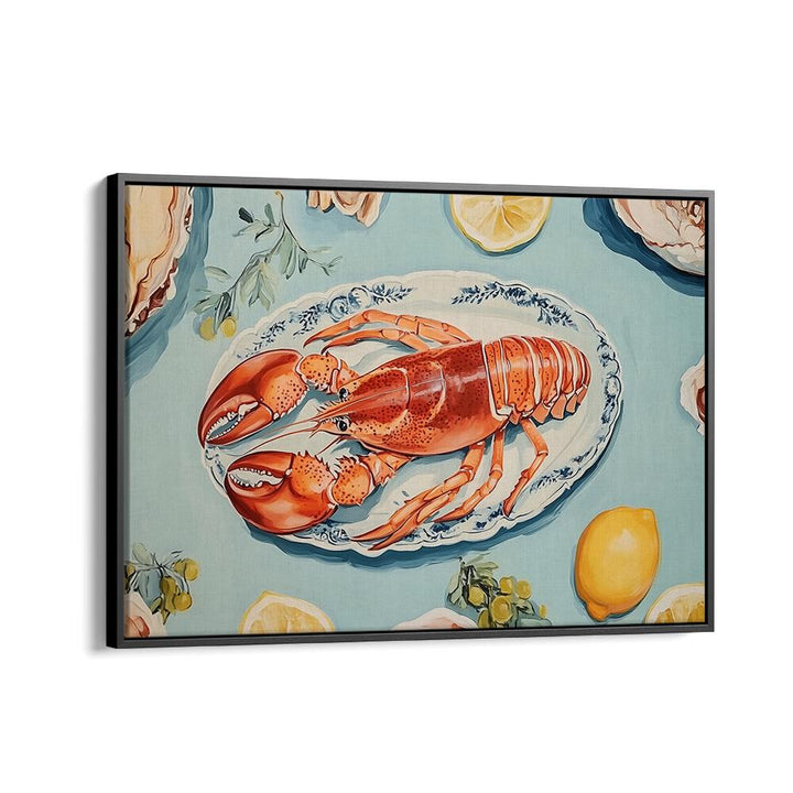 Elevate your space with our GOURMET LOBSTER FEAST, KITCHEN POSTERS showcasing a beautifully plated lobster.