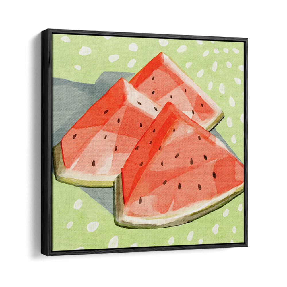 Brightly colored WATERMELON II KITCHEN POSTERS showcase fresh watermelon slices, perfect for enhancing your kitchen decor.
