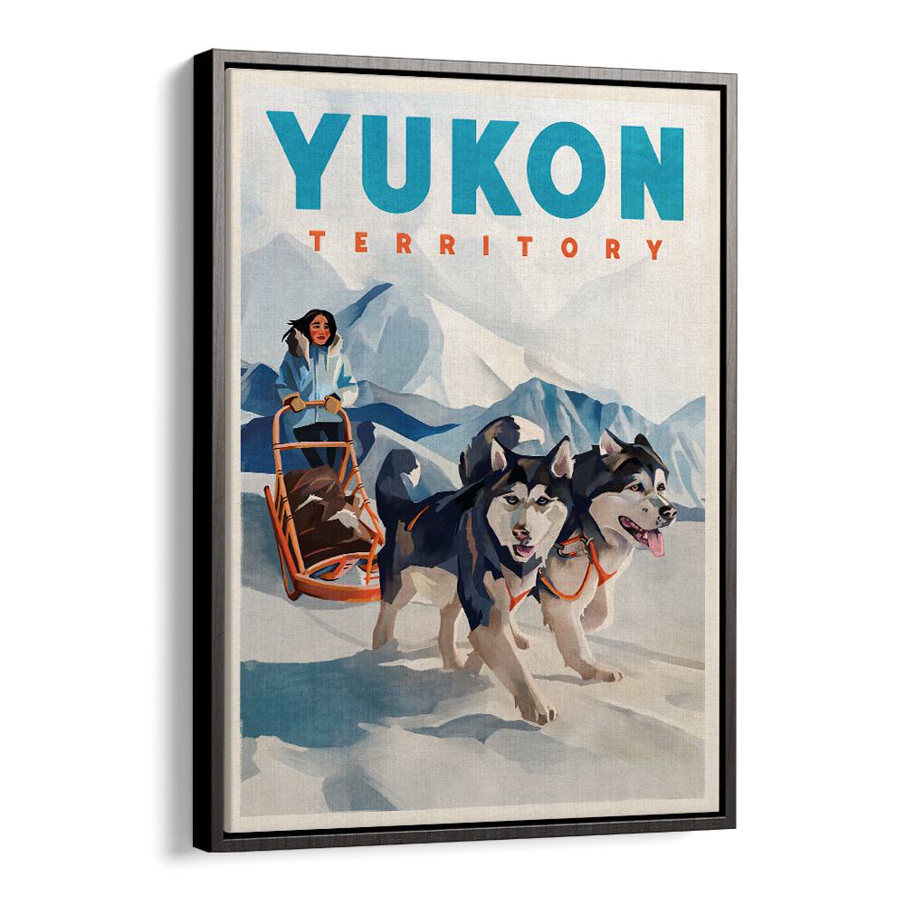 YUKON TERRITORY DOG SLED TRAVEL POSTER BY THE WHISKEY GINGER , TRAVEL POSTERS