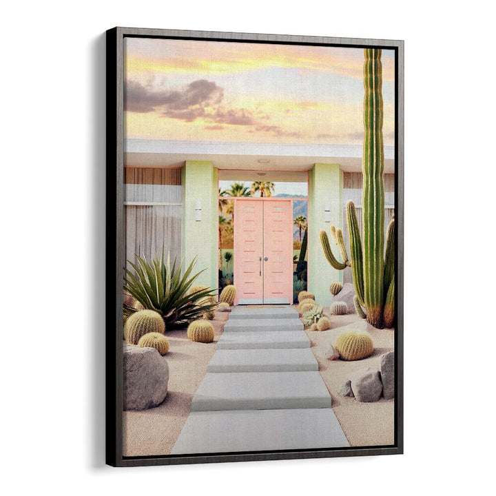 Serene desert scene featuring the END OF THE DAY IN PALM SPRINGS, BEACH PAINTINGS by Philippe Hugonnard.