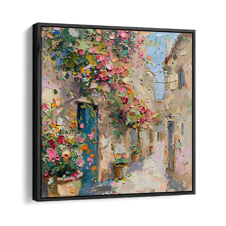 Vibrant blooms and intricate details capture the essence of STREET OF FLOWERS, perfect for your home decor.