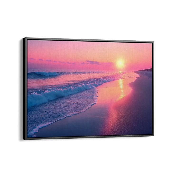 Experience tranquility with SUNSET SONATA, BEACH PAINTINGS, capturing serene beach vibes by Philippe Hugonnard.