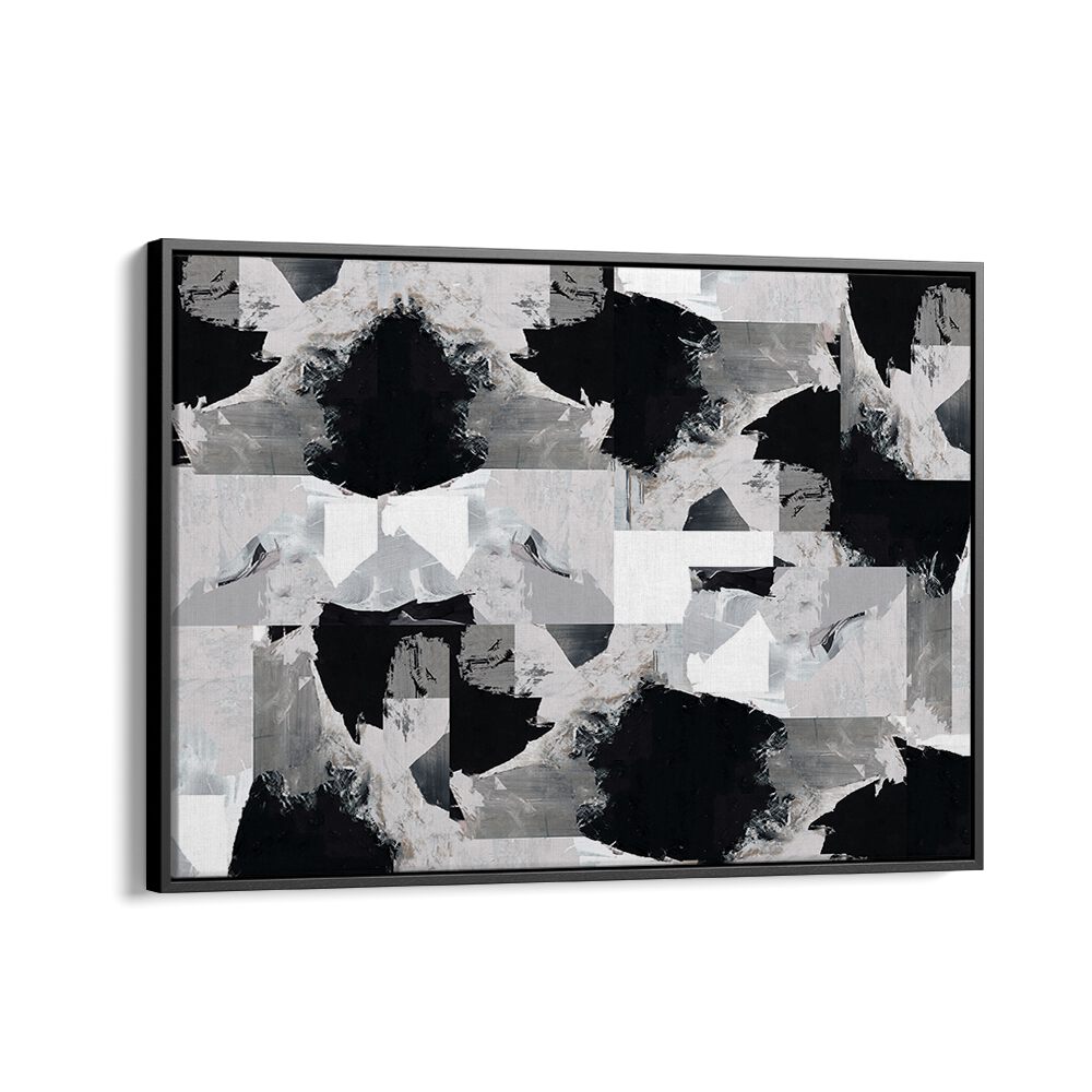 Transform your space with GENTLE NIGHT, ABSTRACT PAINTINGS, featuring striking contrasts in black and gray.
