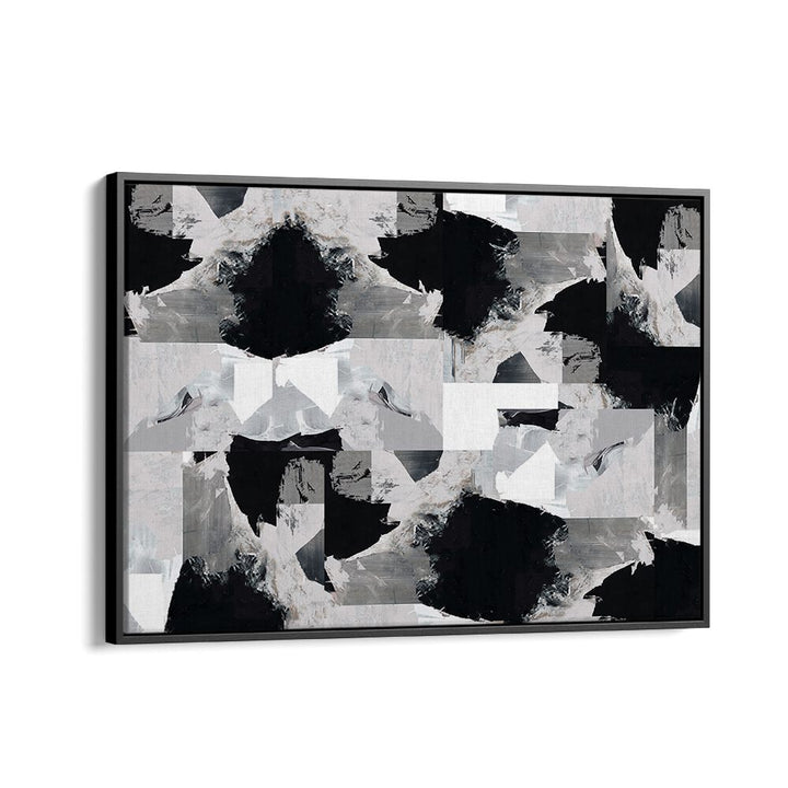 Transform your space with GENTLE NIGHT, ABSTRACT PAINTINGS, featuring striking contrasts in black and gray.