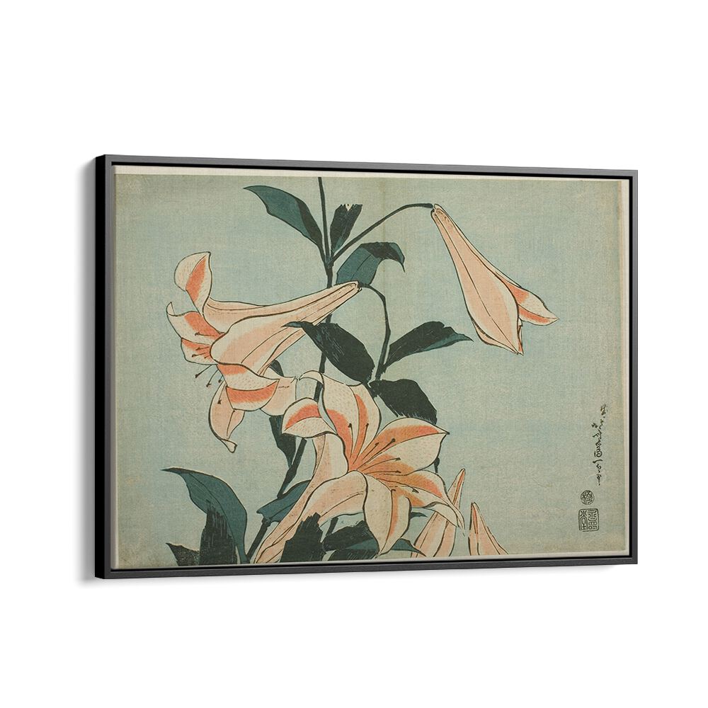 HOKUSAI'S LILIES , VINTAGE PAINTINGS
