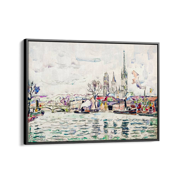 RIVER SCENE ROUEN (1924) , VINTAGE PAINTINGS