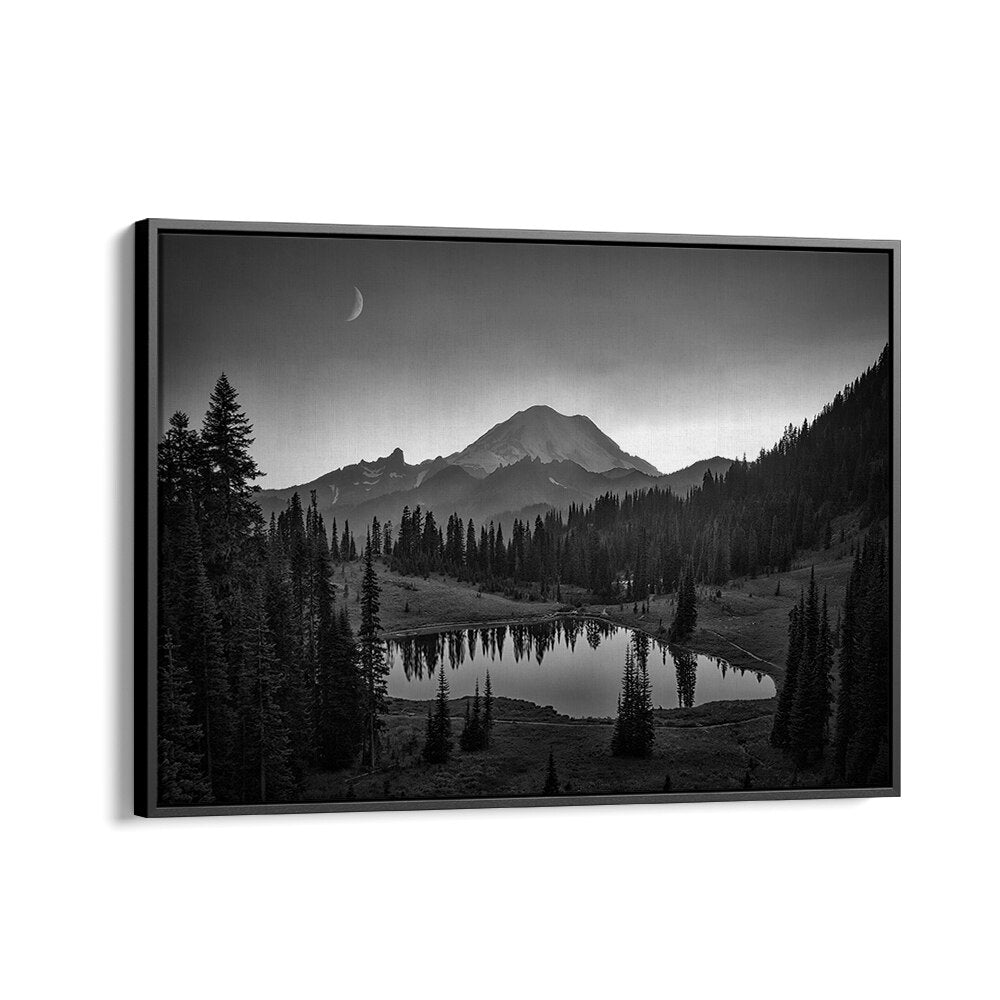 Stunning black and white MT. RAINIER, PHOTOGRAPHY PRINTS showcasing nature's beauty and majestic landscape.