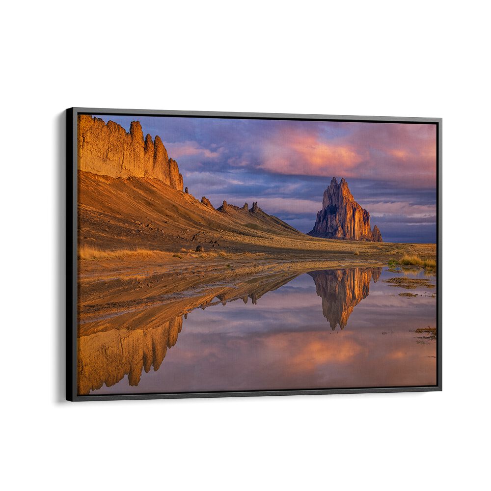 Stunning REFLECTION OF SHIPROCK, PHOTOGRAPHY PRINTS capturing the majestic landscape mirrored in tranquil waters.