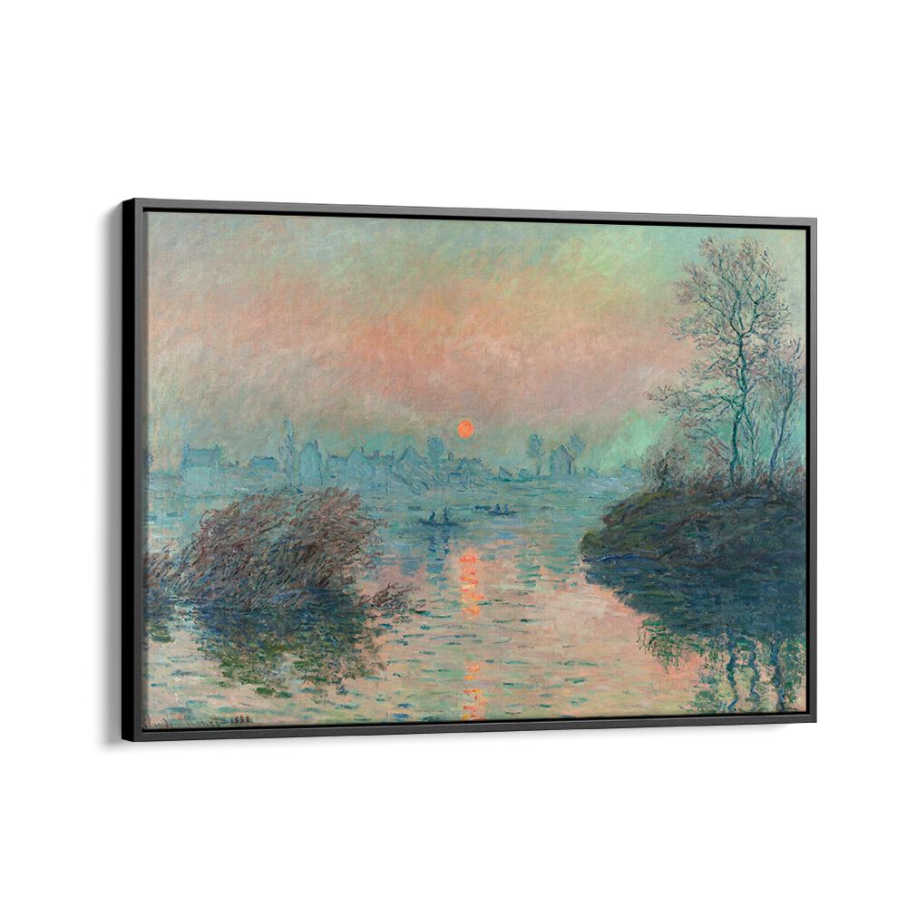 SUN SETTING ON THE SEINE AT LAVACOURT (1880) , VINTAGE PAINTINGS