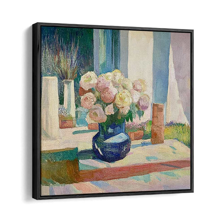 Stunning roses in a blue vase, a vibrant centerpiece perfect for home decor from our collection.