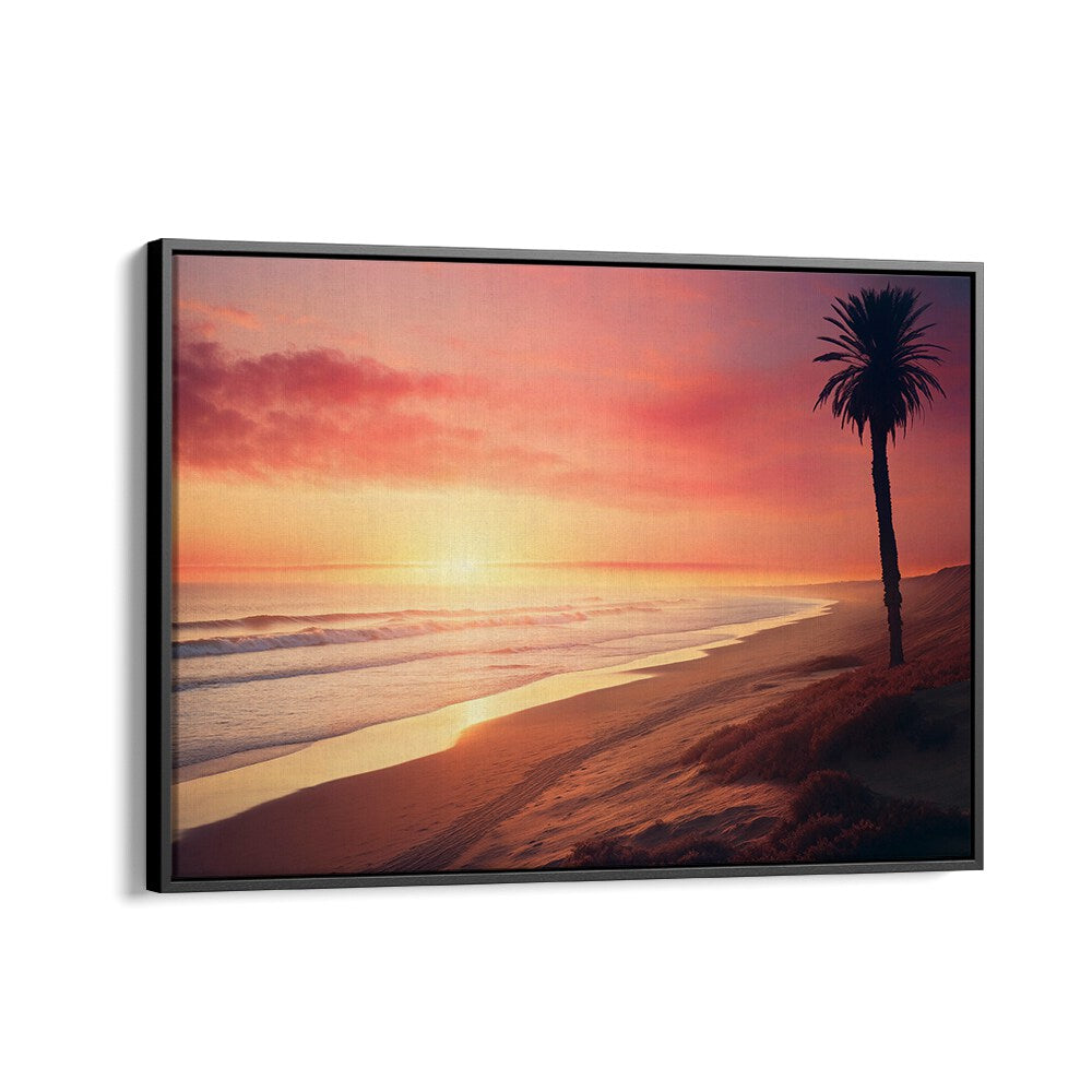LATE SUMMER DAY, BEACH PAINTINGS showcase a serene sunset over the ocean, perfect for warm, tranquil spaces.