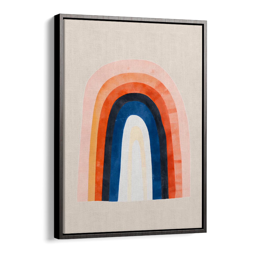 OVER THE RAINBOW , KIDS ROOM PAINTINGS featuring a colorful layered rainbow on neutral canvas by BlackFloater.