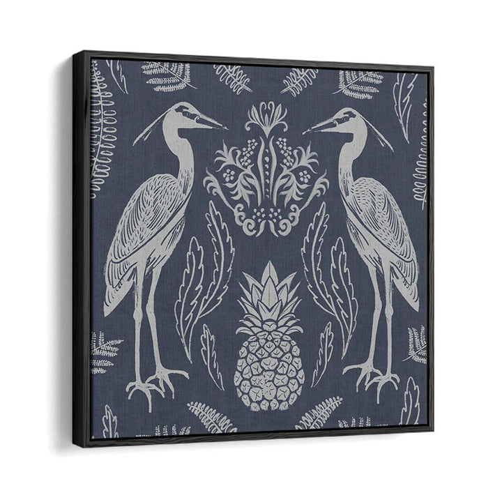 Elegant HERON AND FERNS, ANIMAL PAINTINGS featuring herons and ferns on a dark backdrop, perfect for your decor.