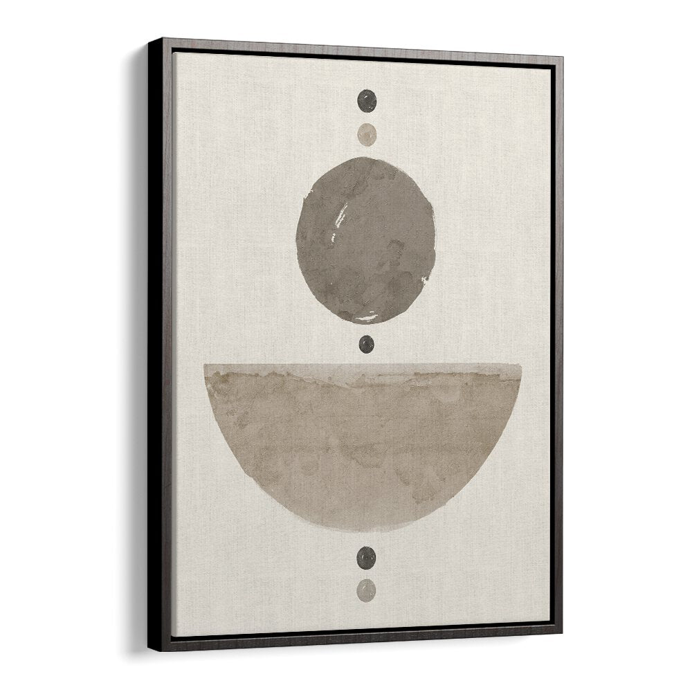Stylish MOCHA MIRAGE, GEOMETRIC ART PRINTS showcasing minimalist 3D shapes, perfect for modern decor enhancement.