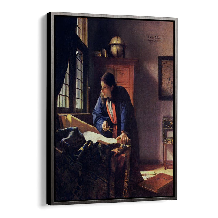 THE GEOGRAPHER (1669) FAMOUS PAINTING BY JOHANNES VERMEER, VINTAGE PAINTINGS