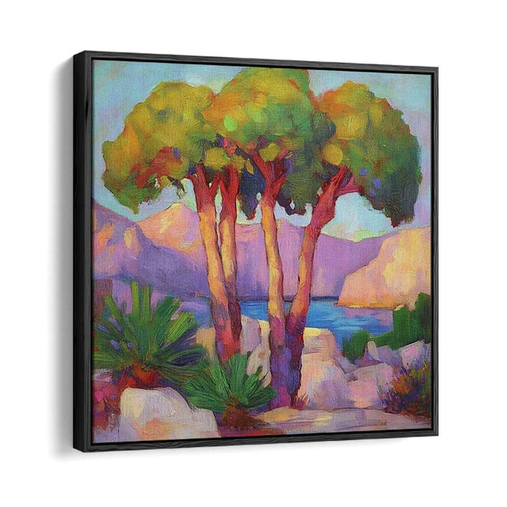 Captivating THREE TREES BY THE SEA artwork, perfect for nature lovers, adds tranquility to any living space.