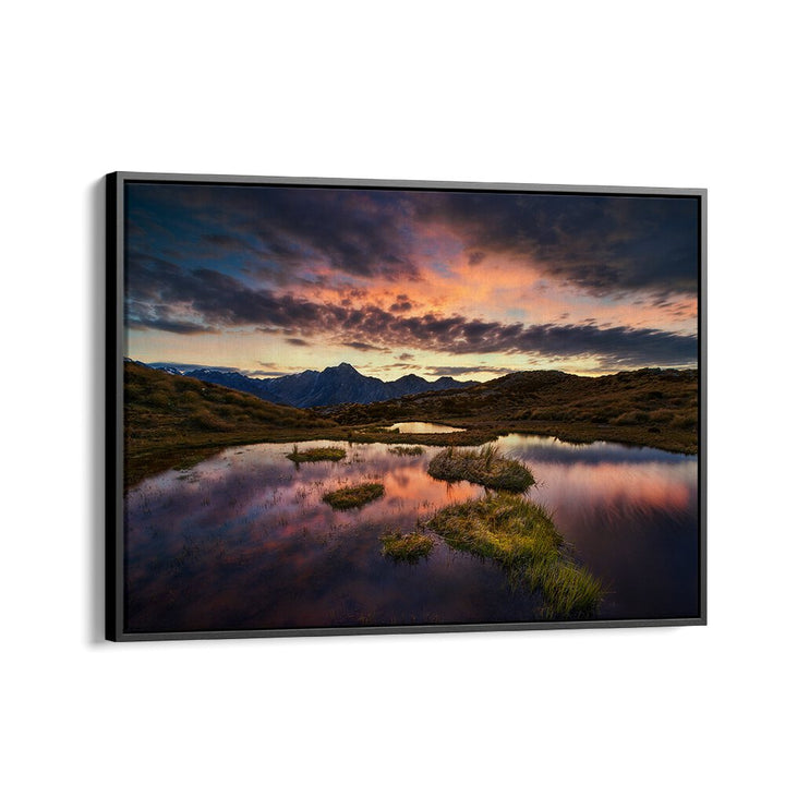 Transform your space with MORNING ILLUSION, PHOTOGRAPHY PRINTS showcasing serene landscapes at sunset.