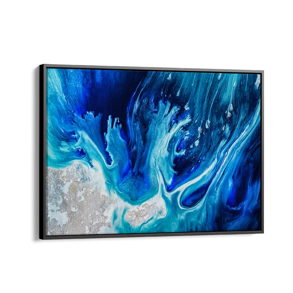 Vibrant UNDERWATER OCEAN VIBES, ABSTRACT PAINTINGS in blue hues, perfect for enhancing any calming space.
