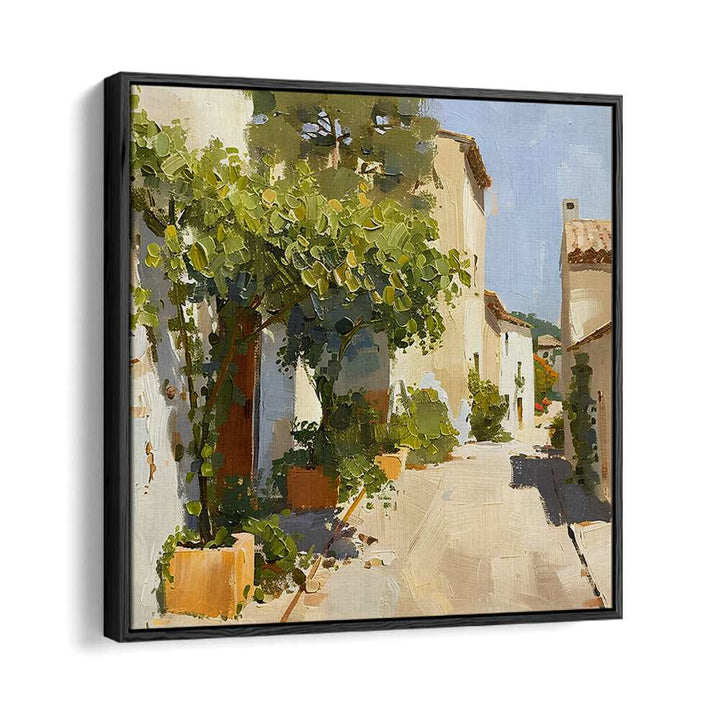Charming streetscape of STREET IN MALLORCA III, blending elegance and functionality in a vibrant setting.
