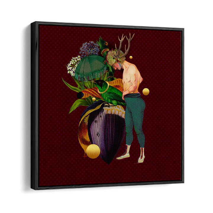 Whimsical artwork featuring figures and lush flora in the ENCHANTED FOREST VI, PORTRAITS collection. Perfect for decor.