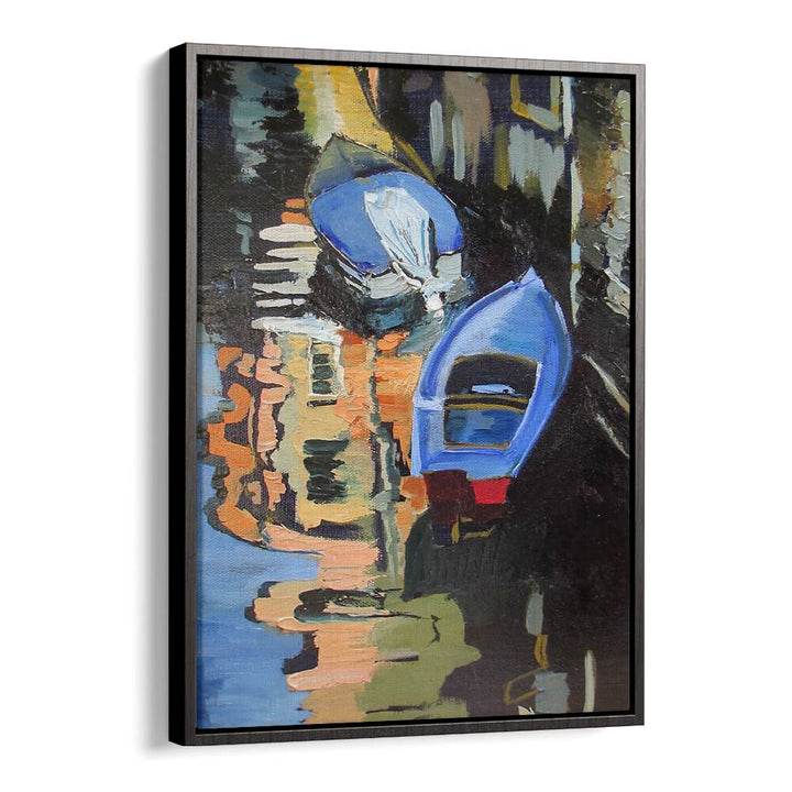 BOATS ON THE CANAL , BEACH PAINTINGS