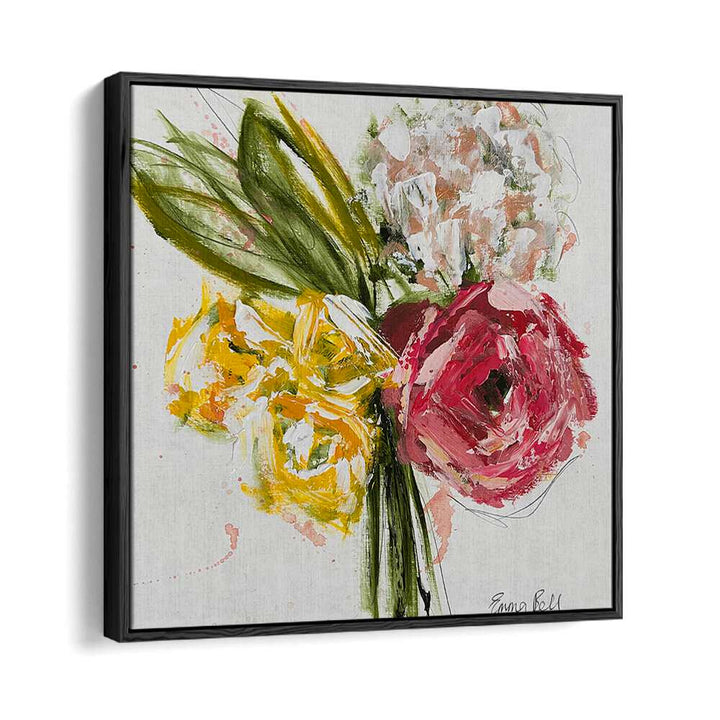 Vibrant COLORFUL FLORAL BOUQUET design in abstract style, ideal for floral flower paintings lovers. Perfect for home decor.