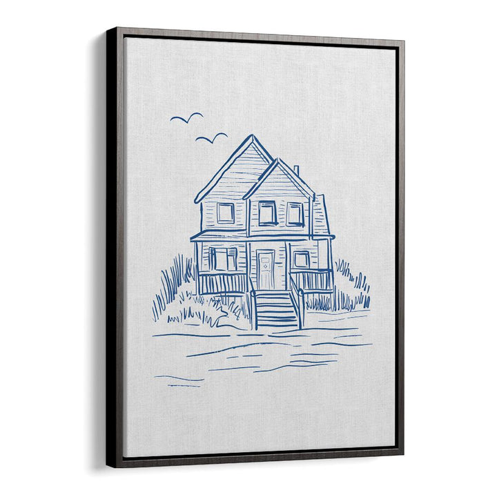 Charming NANTUCKET BEACHHOUSE, BEACH PAINTINGS artwork, ideal for adding coastal serenity to your home decor.