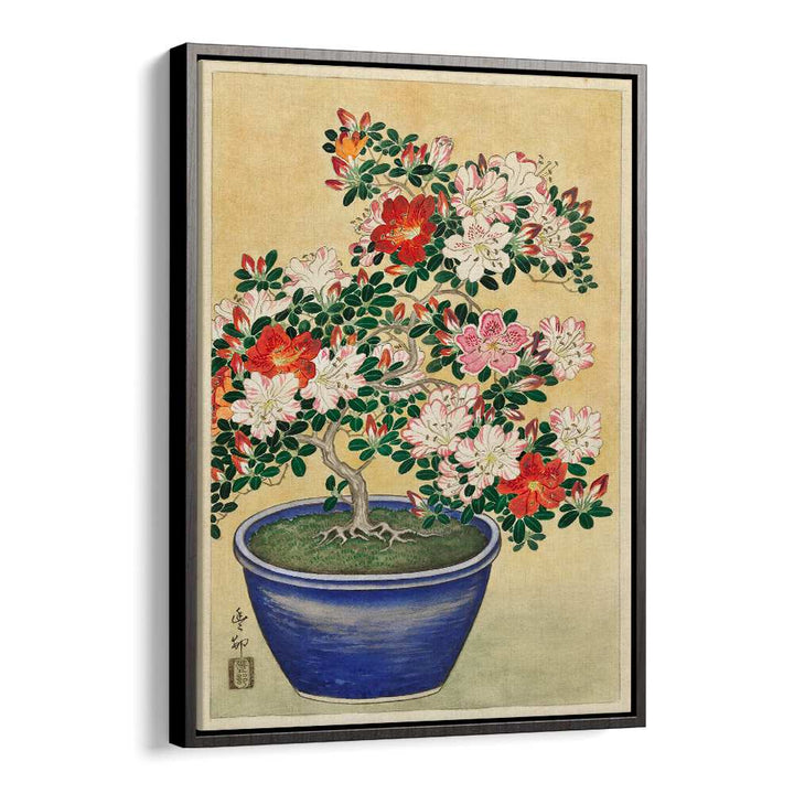 BLOOMING AZALEA IN BLUE POT (1920 - 1930)  , JAPANESE PAINTINGS , JAPANESE ART PRINTS