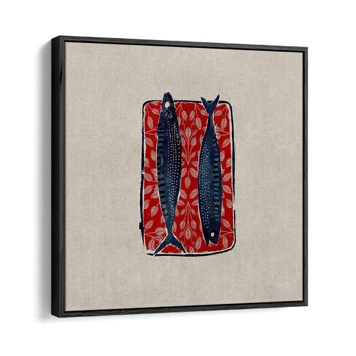 SARDINE IN RED, KITCHEN POSTERS showcase vibrant sardines on a decorative red background, perfect for gourmet kitchens.