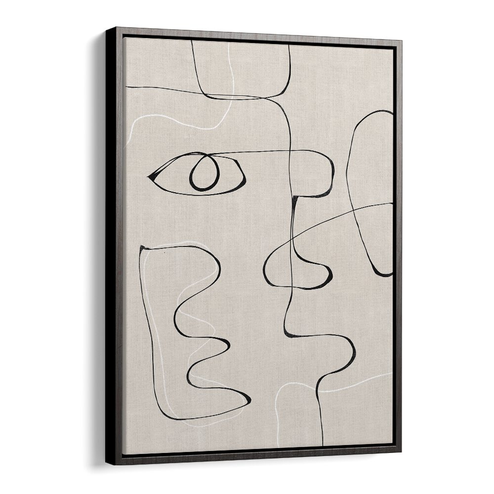 Stylish ABSTRACT FACE NO II, LINE ART PAINTINGS enhancing modern home decor with elegant simplicity and intricate lines.
