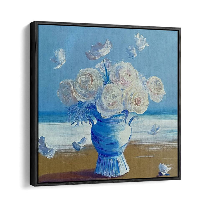 Elegant BLUE ROSES ON THE BEACH centerpiece showcasing beauty and artistry, perfect for enhancing any decor.