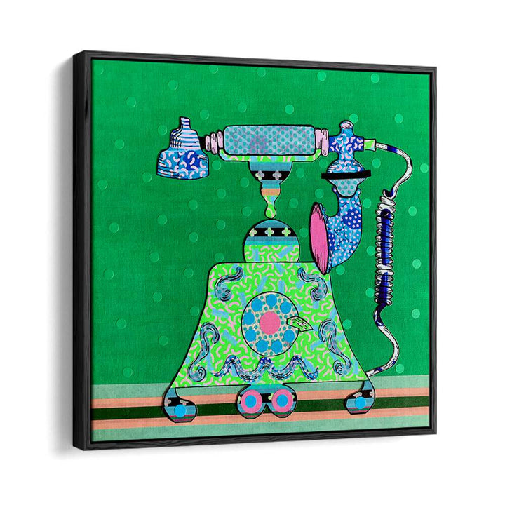 Colorful MIDNIGHT CALL, POP ART PAINTINGS showcase a vintage telephone, perfect for modern home decor.