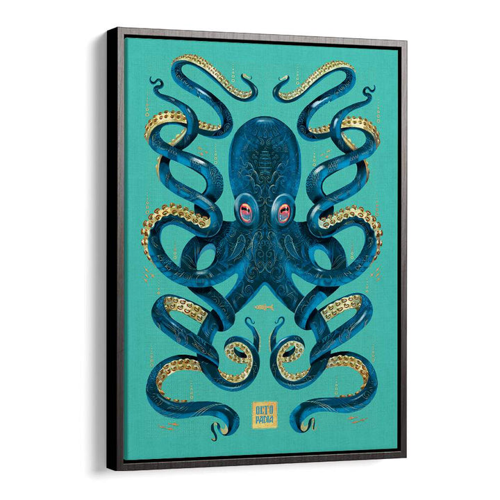 Vibrant OCTOPUS BLUE GOLD, BEACH PAINTINGS showcasing elegance and style for your space. Perfect decor choice!