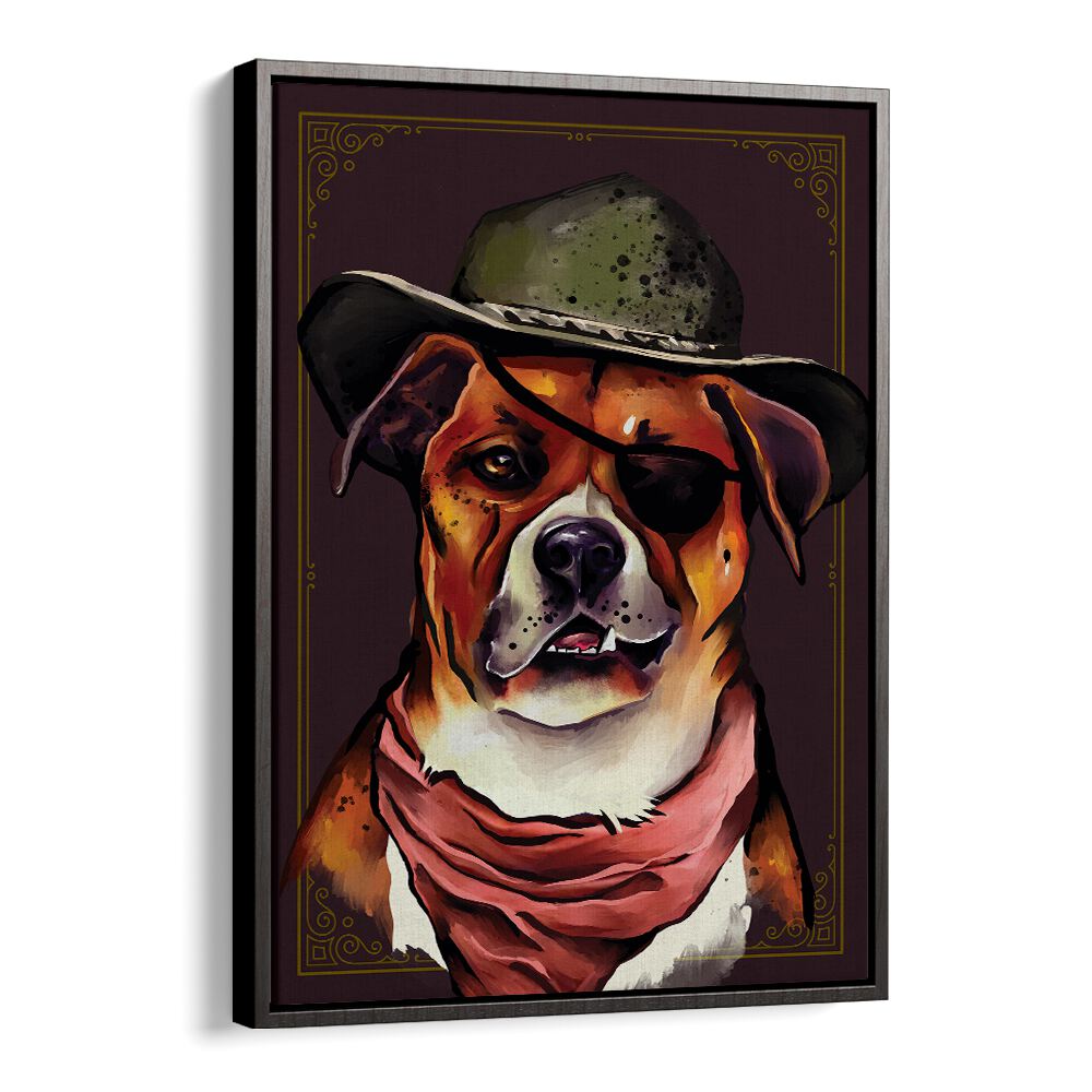 Stylish dog art featuring a hat and bandana, perfect for your decor. Explore our DOG, ANIMAL PAINTINGS collection!