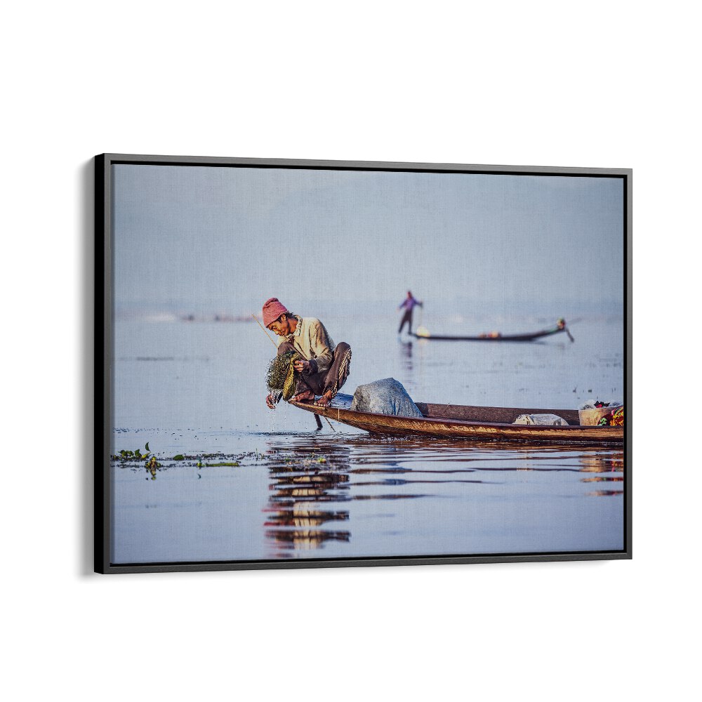 ABSTRACT painting - FISHERMEN AT SUNRISE by Asianmonk