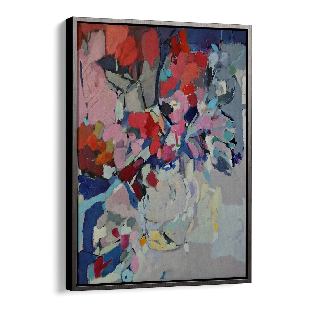 Colorful flowers in a vase highlight the beauty of ABSTRACT C, ABSTRACT PAINTINGS for an elegant touch.