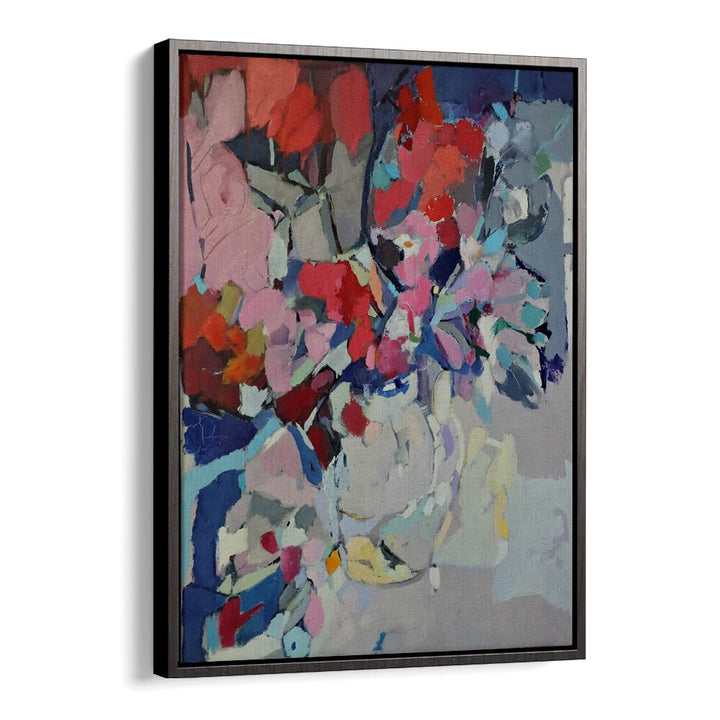 Colorful flowers in a vase highlight the beauty of ABSTRACT C, ABSTRACT PAINTINGS for an elegant touch.