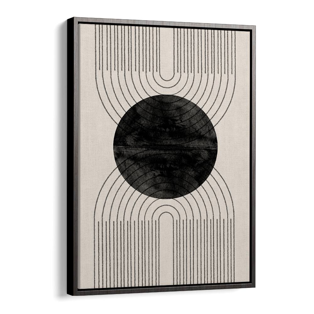Stylish ARCH COMPOSITION NO IV., GEOMETRIC ART PRINTS featuring abstract shapes and a bold black circle for modern decor.