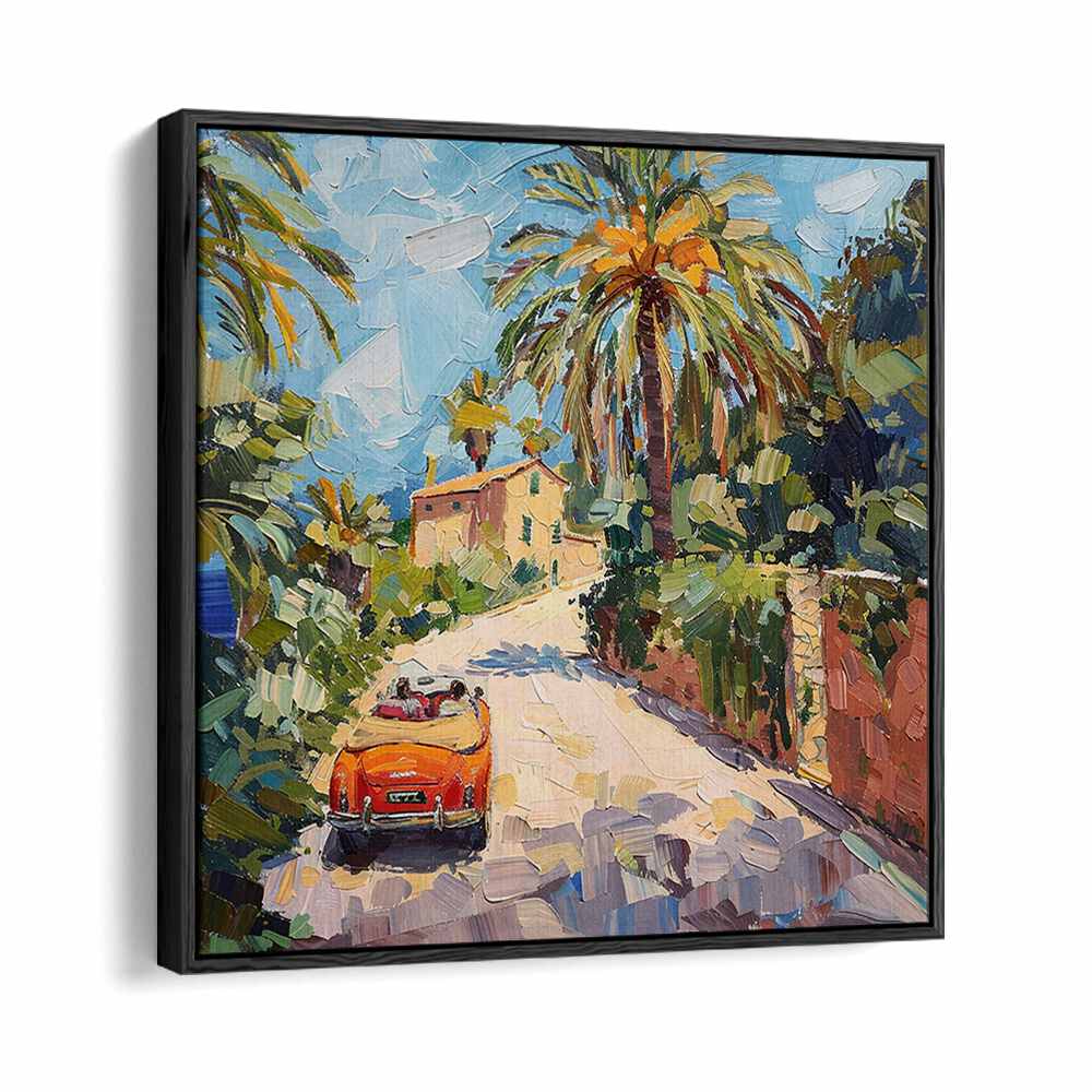 Classic car art featuring a vintage model in a scenic setting, perfect for enthusiasts: CAR ON THE ROAD II.