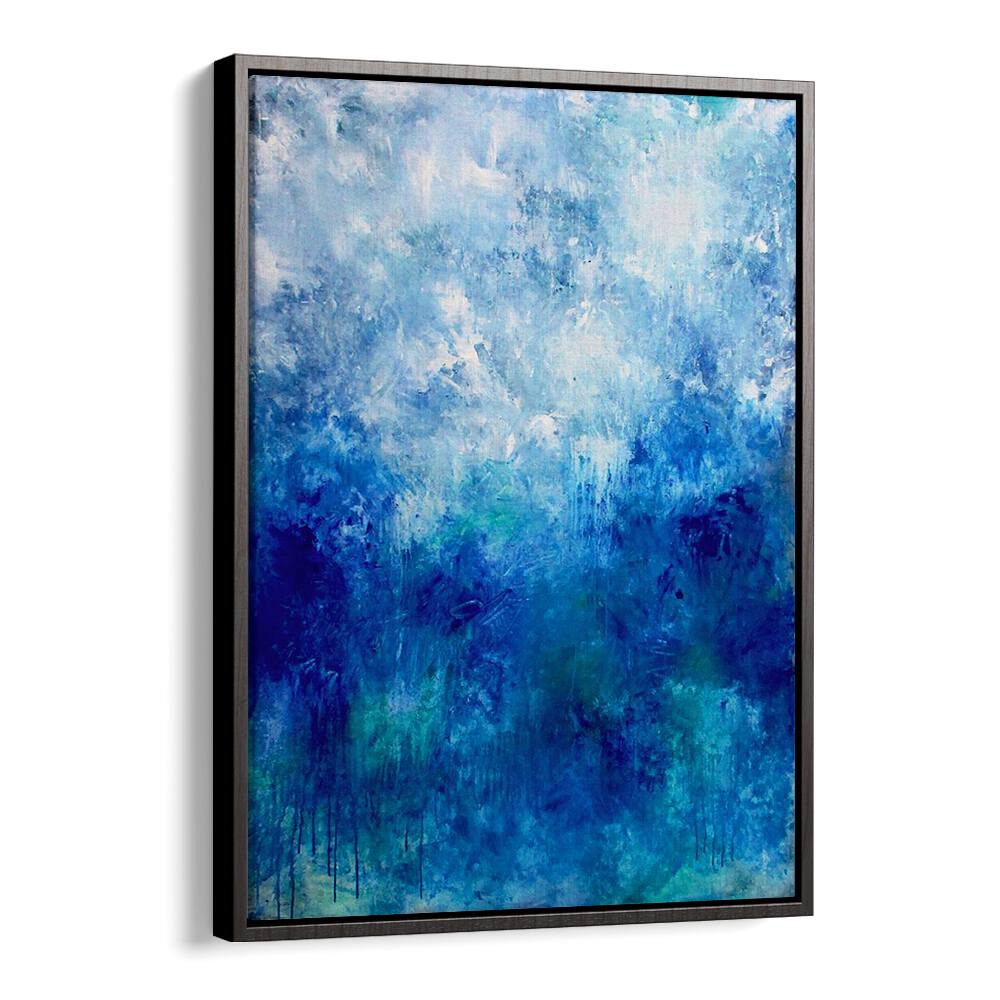 Vibrant blue hues in ABSTRACTION DESIGN X, ABSTRACT PAINTINGS add elegance and life to any living space.