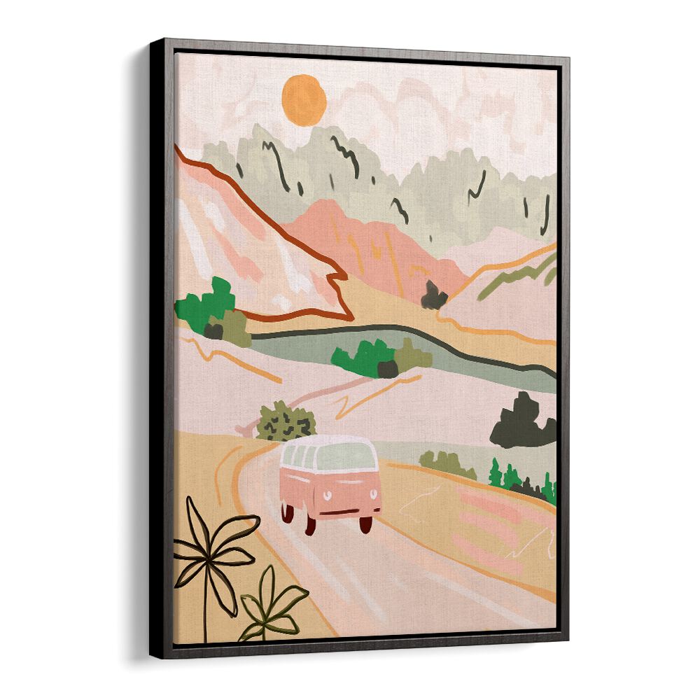Pastel Journey, landscape paintings showcase a vibrant road trip through serene pastel landscapes. Perfect for any art lover.