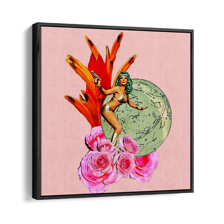 Vibrant GIRL POWER IV, PORTRAITS artwork featuring a confident woman surrounded by flowers and bold colors.