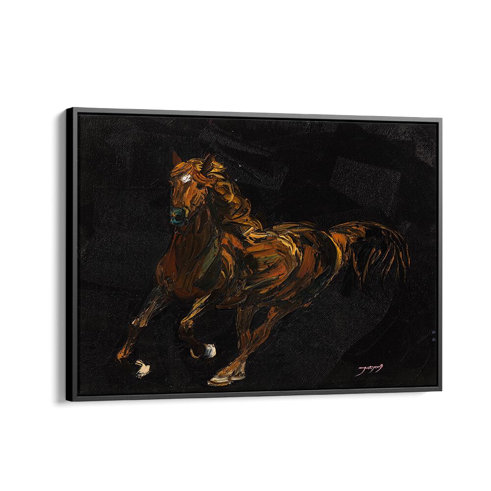 A stunning depiction of a brown horse, showcasing the beauty of animal paintings in vibrant detail.